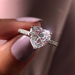 Heart Shaped White Sapphire .925 Silver Ring